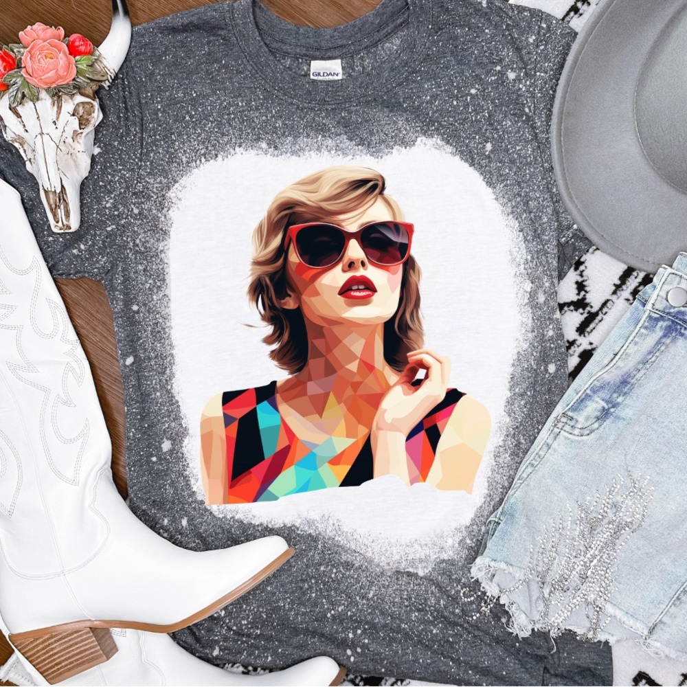 Geometric Bleached Swifty Graphic Tee